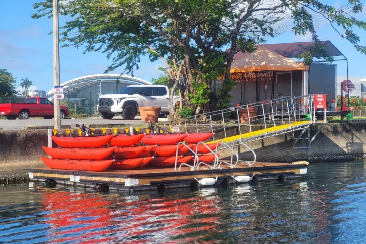 a small boat in a body of water