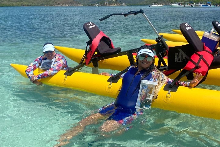 a raft next to a body of water